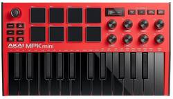 Akai - AKAI MPKMINI 3 Kırmızı MIDI Klavye