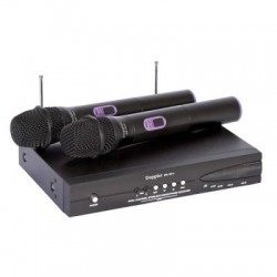 Doppler - DM-102H 2 li El Kablosuz Mikrofon UHF Çift Anten