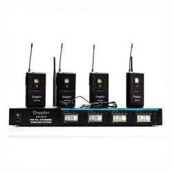 Doppler - Doppler DM-400B Çift Anten Dört Yaka Telsiz Mikrofon