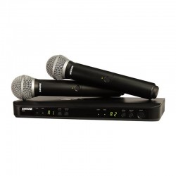 Shure - Shure BLX288E/PG58 Kablosuz PG 58 kapsül ÇİFT El Mikrofonu